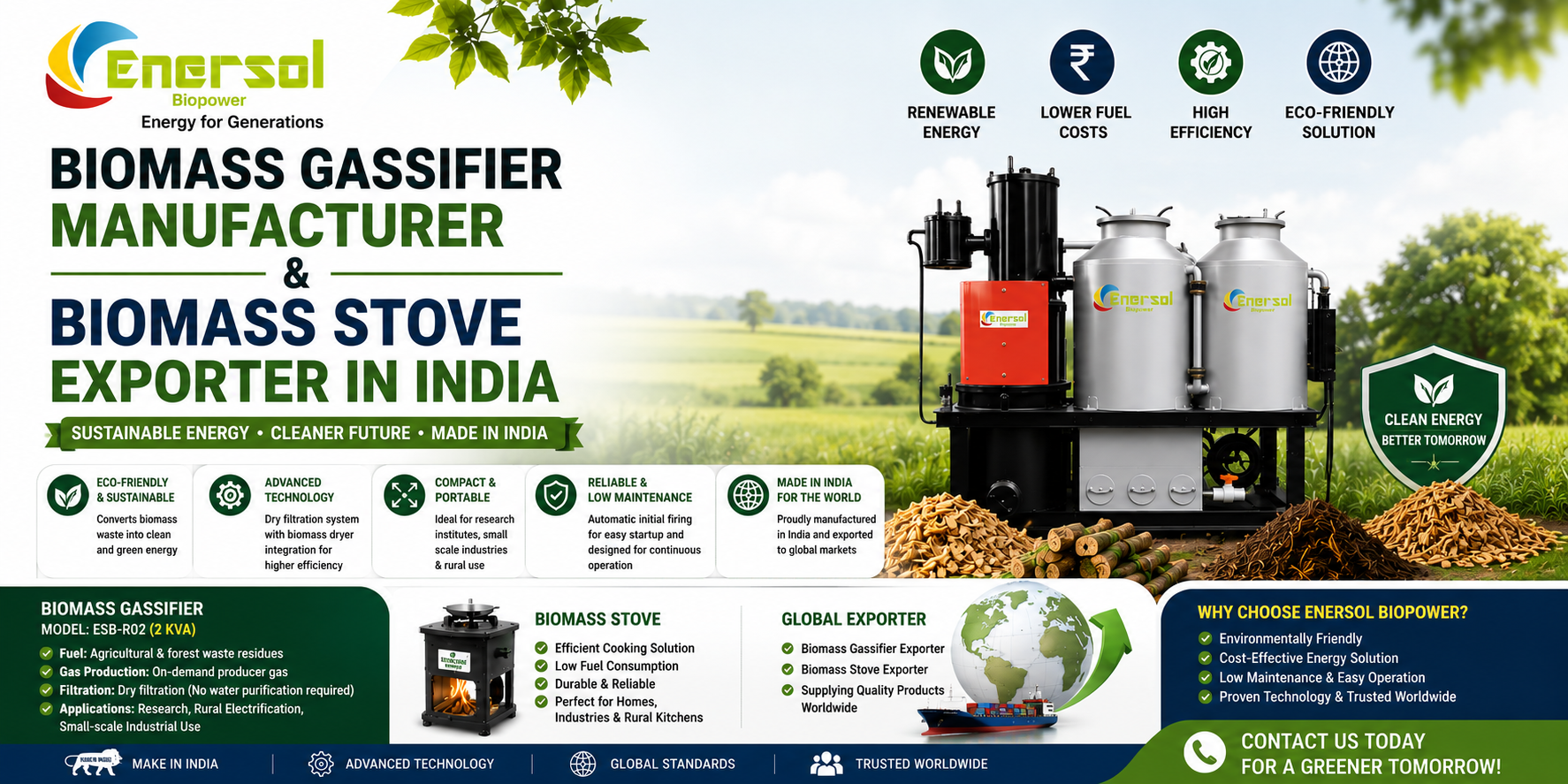 Biomass Gasifier by Enersol Biopower