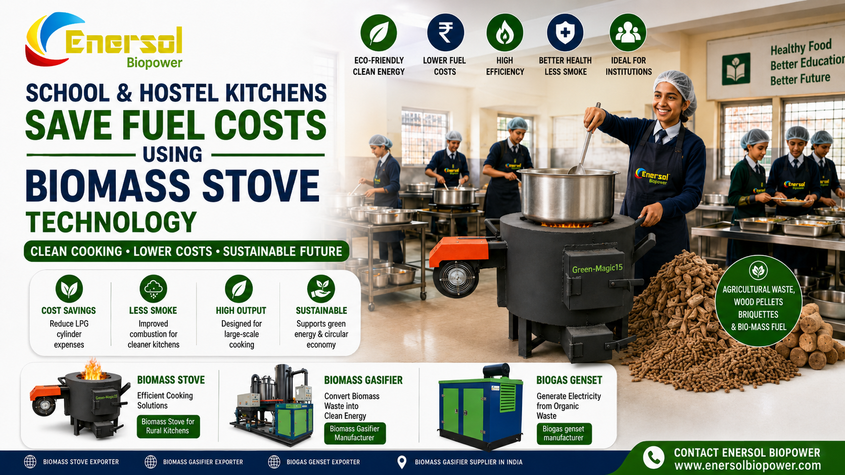 School Hostel Biomass Stove Clean Cooking Solutions