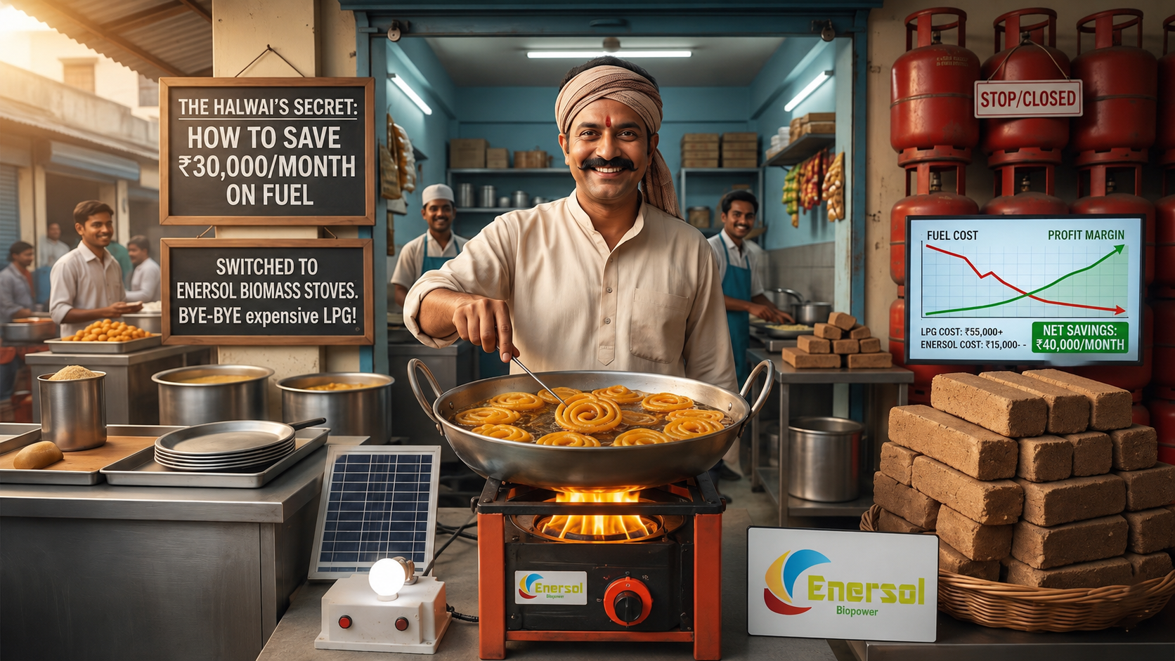 The Halwai's Secret: Save ₹30,000/Month on Fuel with Biomass Stove